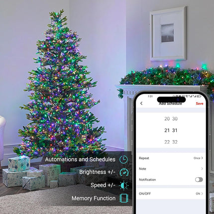Brizled RGB Christmas Lights, 164ft 498 LED Smart String Lights App Controlled, Dimmable Color Changing Christmas Lights, Xmas Tree Lights Work with Alexa & Google Home