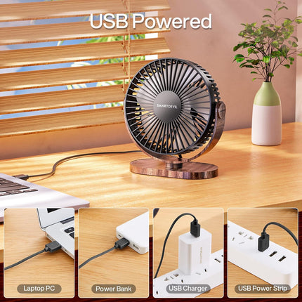 Smartdevil Usb Small Desk Fan, 3 Speeds Portable Desktop Table Fan, 90° Adjustment Personal Mini Fan, Quiet Operation, For Home