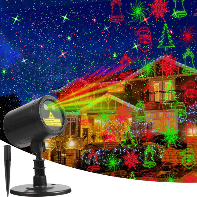 Christmas Light Projector Outdoor Christmas Pattern Holiday Projector Remote Control IP65 Waterproof Landscape Decoration Applicable Wall Garden House Christmas Night Party Favours