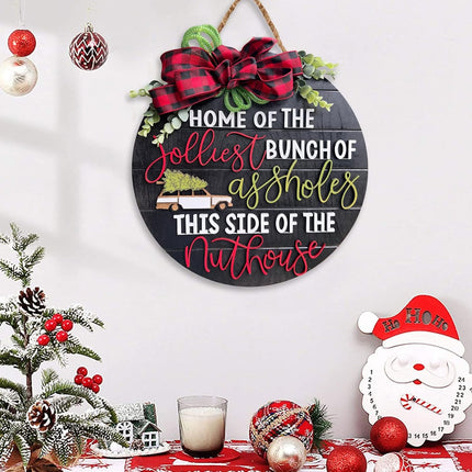 Christmas 3D Door Hanger Sign-National Lampoons Christmas Welcome Sign for Front Door-Rustic Farmhouse Christmas Hanging Sign for Home Decor House Christmas Vacation Decor (C style)