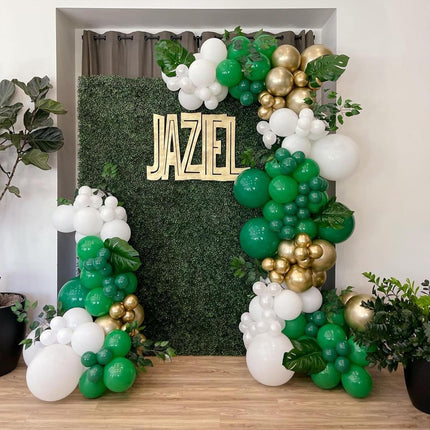 NISOCY Dark Green Latex Balloon Arch Kit, 102PCS 18In 12In 10In 5In Arch Garland for Festival Picnic Anniversary Birthday Green Theme Summer Jungle Forest Party Christmas Decoration with 33FT Ribbon