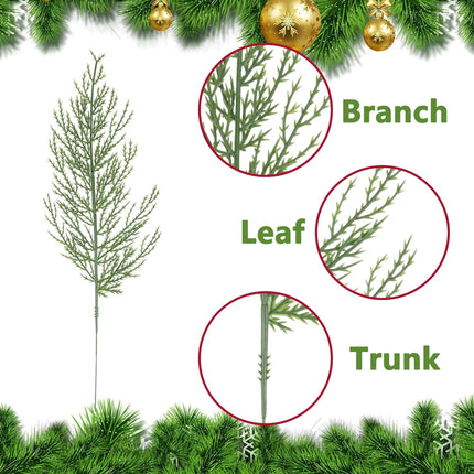 Alpurple 40 PCS Artificial Pine Leaves Branches-13.7 Inches Fake Greenery Pine Sprigs-Faux Pine Leaves Picks for DIY Garland Wreath Christmas Embellishing and Home Garden Decoration (40PCS)