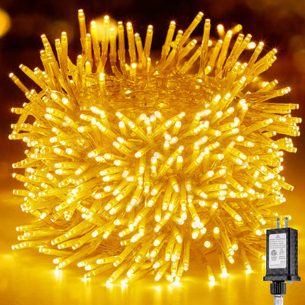 Minetom Christmas Tree Lights Outdoor Cluster Lights - 200 LED 10 Ft Christmas Firecrackers String Lights, 12 Modes Timer Waterproof Connetable Plug in Twinkle Fairy Lights for Xmas Tree Garland Party