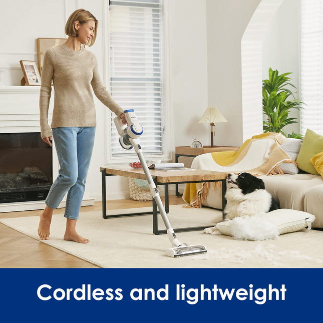 Tineco A10 Essentials Cordless Stick Vacuum Cleaner, Lightweight And Quiet,Led Headlights, Powerful Handheld Vacuum For Hard Floor Carpet With Attachments, Wallmounted Dock