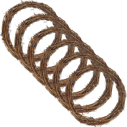 Grapevine Wreath Set, Marrywindix 6 Pieces Natural Vine Branch Wreath Christmas DIY Rattan Wreath Garland for Christmas Holiday Craft Wedding Decor (8 in.)