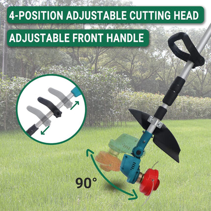 Brushless Cordless String Trimmer, T TOVIA 21V Battery Powered Weed Wacker, 10 Inch Electric Lawn Edger with Adjustable Head, Handle and Telescoping Shaft, Grass Trimmer for Garden Yard, Tool Only