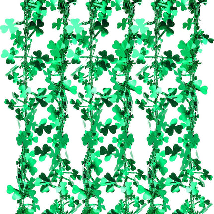 Shamrocks Wire Garland St. Patrick's Day Garland Green Irish Saint Patty Party Decorations (32.8 ft/ 10 Meters)