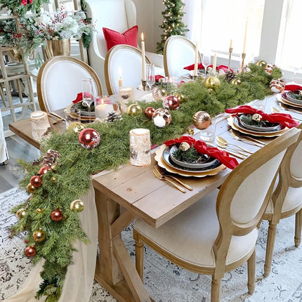 DearHouse 6.1Ft Pine Christmas Garland, 148 Leaves Winter Artificial Greenery Garland for Holiday Season Mantel Fireplace Table Runner Centerpiece Christmas Decoration