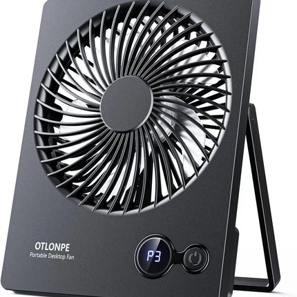 Otlonpe Desk Fan Battery Operated, 4000Mah Portable Fan Rechargeable Personal Fan Small Table Fan With 180° Tilt Power Bank
