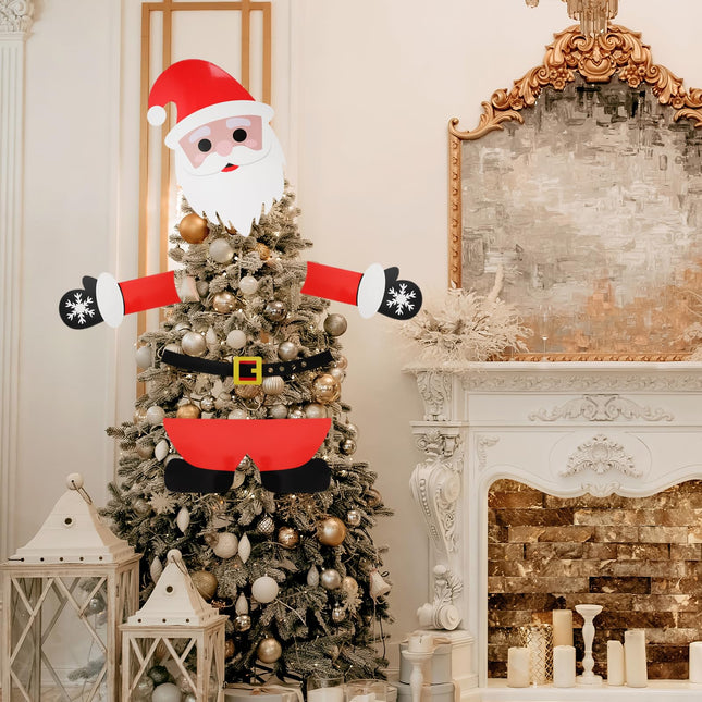 Christmas Decorations - Large Santa Claus Decor for Tree, Christmas Tree Topper,Santa Claus Decor for Christmas Tree Xmas Party Supplies,Christmas Tree Decorations for Various Sizes of Christmas Trees