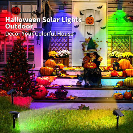 Solar Spot Lights Outdoor Color Changing, [7 Mode/12 Pack] Christmas Landscape Spotlights, Solar Lights Outdoor Waterproof, Solar Led Powered Flood Light for Outside Pathway Yard Garden Walkway