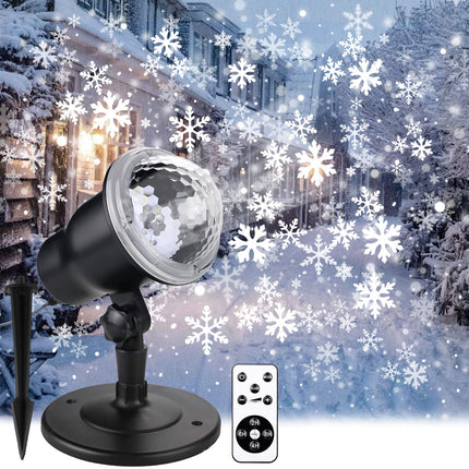Christmas Projector Lights Outdoor, Holiday Snow Projector with Remote Control, Decorative Snowflake Lighting for Christmas Year Birthday Party