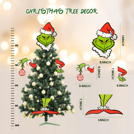 Christmas Tree Topper Decor - Christma Decor for Fence Garage Holiday Xmas Home Party Decor
