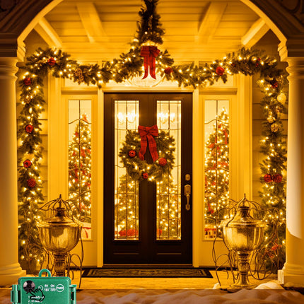 Brightown Christmas Cluster Lights Battery Operated Outdoor, 4 Pack 10Ft 120 LED Christmas Tree Lights Firecracker String Lights Waterproof Twinkle Lights for Indoor Wreath Xmas Tree Decorations