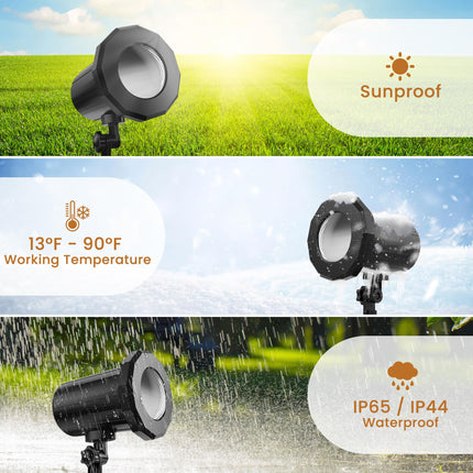 Snowflake Christmas Projector Lights Outdoor, Single-Head Dynamic Snowfall Projection Light, Waterproof Xmas Decoration Lighting for Wall Patio Yard Indoor Wall