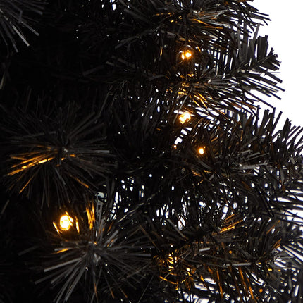 Nearly Natural 2ft. Black Artificial Christmas Tree with 35 LED Lights and 72 Bendable Branches