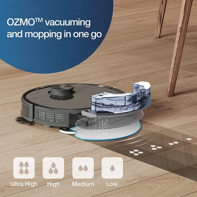 Ecovacs Deebot N8+ Vacuum & Mop Robot With Advanced Laser Mapping And Autoempty Station For Carpet, Hard Floor Black Reed