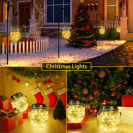 ROSHWEY Solar Lantern, 2 Pack Outdoor Lanterns with 30 LED Waterproof Garden Decor Patio Solar Lights Outdoor Decorative Backyard Solar Lanterns Outdoor Hanging ( Warm Light )