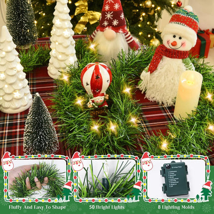 Timoo 45FT Green Garland Christmas Garland 3Pack Christmas Tree Garland Christmas Greenery Garland with 150 Incandescent Pine Garland Christmas Garland for Tree Indoor Outdoor Christmas Garland Decor
