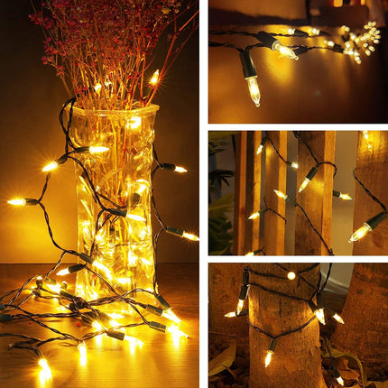KOUQIYA Battery Operated Christmas Lights 2 Pack, 17ft 50 LED Mini String Lights with Auto-Timer 8 Modes Waterproof Tree Lights (Warm White