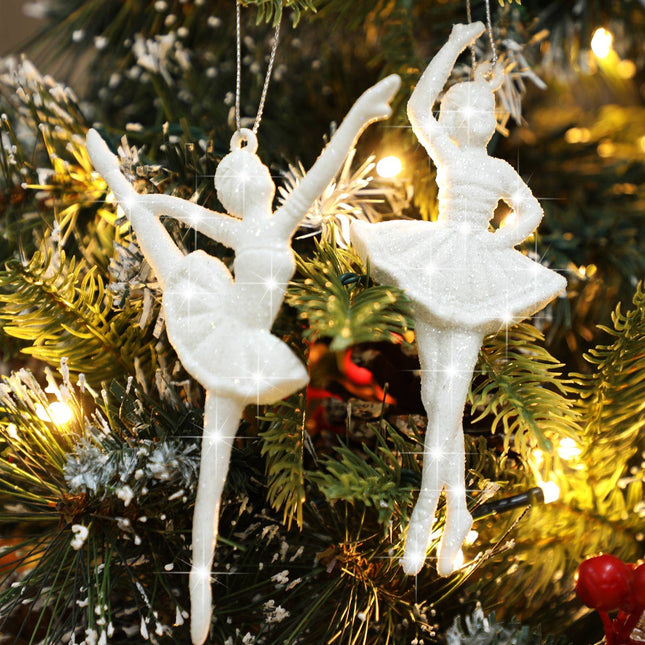 12 Pieces Ballerina Dancer Hanging Christmas Ornaments Ballet Ornaments Dance Ornament Set Dancing Ballerinas Decorative Hanging Ornaments for Christmas Tree Decoration (Ballerina Dancer)