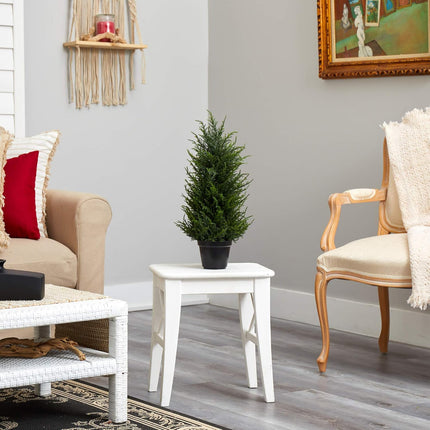 Nearly Natural 18in. Cedar Artificial Tree with LED Lights UV Resistant (Indoor/Outdoor)