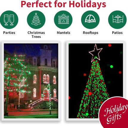 Super-Bright Extendable Christmas Lights Decoration 100 Lights 19.6ft UL Mini Bulb String Lights for Outdoor Christmas Tree Garden Party Patio Garland Decor (Red+Green)
