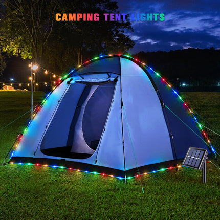 JMEXSUSS 200 LED Trampoline Accessories Solar Rope Lights, 66ft IP 65 Waterproof Solar Camping Lights Outdoor, 8 Modes Solar Trampoline Lights for Trampoline Ladder Slide Tent Camp(Multicolor)