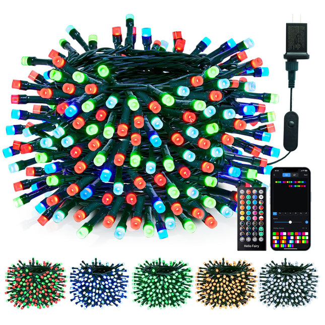 Minetom Color Changing Christmas Lights Outdoor, 66Ft 200 LED Smart RGB String Lights App Controlled, Dimmable Timer Twinkle Christmas Tree Lights, Xmas Tree Lights Plug in for Xmas Tree Party Decor