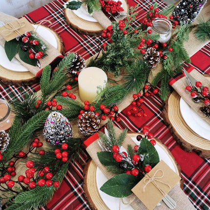 Christmas Artificial Pine Garland with Spruce Cypress Berries Frosted Pinecones Winter Greenery Garland for Holiday Season Mantel Fireplace Table Runner Centerpiece Decoration 6.6 feet
