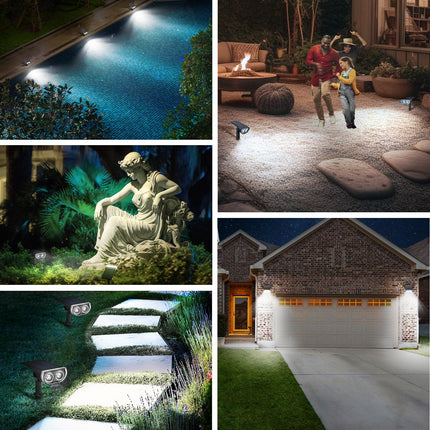Linkind Solar Lights Outdoor, 350LM Outdoor Solar Spot Lights, Waterproof Christmas Decorations Lights for Garden, Yard, Landscape and Walkway, White, StarRayS (6 Pack, Daylight)