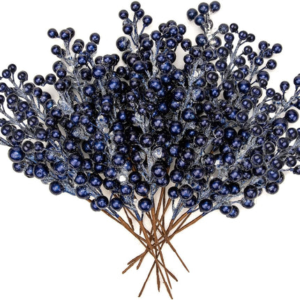 20 PCS Artificial Christmas Berry Picks, 8.7" Faux Berry Stems Spray with Glitter Paillette for DIY Crafts Wreath Garland Party Christmas Ornaments Décor