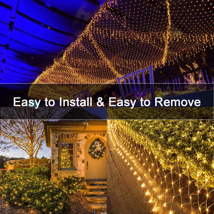 20Ft x 13Ft Net Lights Outdoor Mesh Lights Plug in, 720 LED Net Lights IP68 Fully Waterproof for Party Garden Backyard Wall Bush Christmas Decor (Warm White)