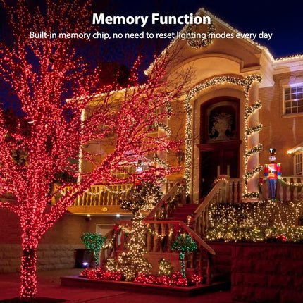 Brizled Red Christmas Lights, 78.74ft 240 LED String Lights, Plug in Christmas Lights Outdoor Connectable, 8 Modes Mini Christmas Lights Waterproof for Indoor Xmas Tree Halloween Party Garden Decor