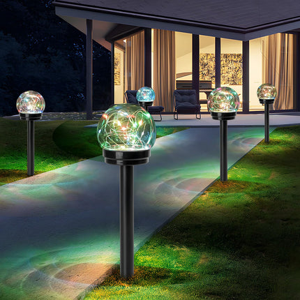 Solar Pathway Lights Outdoor Solar Garden Stake LED Colour Changing Globe Garden Lights,Decorative Yard Waterproof Lights Birthday s for Mom for Yard Patio Walkway Landscape (4 Pack)