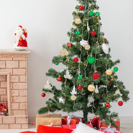Annecy Christmas Tree Ornaments - 30 PCS Shatterproof Plastic Christmas Ball Ornaments Set for Xmas Tree, Holiday, Wreath & Party Decorations (Multi-Size, Red, Green, Gold)