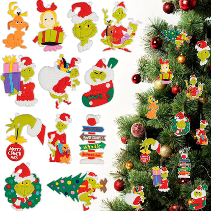 12pcs Christmas Ornaments, Christmas Tree Hanging Decorations Silicone Xmas Ornaments Pendants with Ropes for Christmas Tree Winter Crafts Holiday Stocking Stuffers Wreath Decor