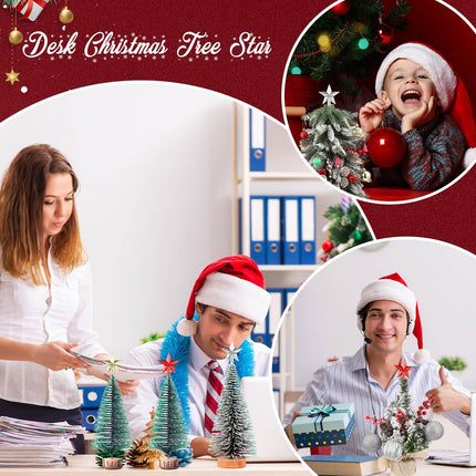 3 Pcs Small Christmas Tree Topper Mini Star Tree Topper Christmas Star Treetop Red Gold Silver for Small Christmas Ornaments Decorative Tree Star for Holiday Xmas Home Decor (Smooth,1.77 Inch)