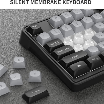 Camiysn Gaming Keyboard and Mouse Combo, 98-Key Layout Rainbow LED Backlit Keyboard and Mouse Gaming Headset Bundle, 3-in-1 Gamer Gift for PC Laptop, Black & Grey