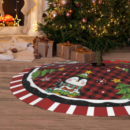 Christmas Penguin Christmas Tree Skirt Holiday Party Supplies Decorations Halloween Xmas Tree Mat Farmhouse Decorations 36"