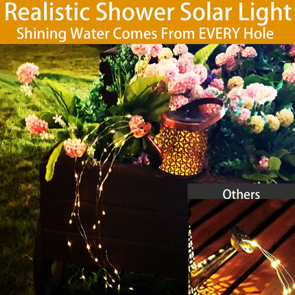 Solar Lanterns Outdoor Waterproof,Metal Watering Can Garden Decor,Hanging Solar Path Lights Yard Art,Outside Patio Decorations Gardening Birthday s for Mom Grandma Women,with Hook,Large