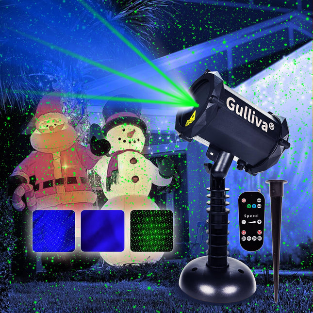 Christmas Projector Lights Outdoor - Blue Aurora Laser Projector with Remote for Holiday, Christmas, Year Decor, Waterproof Landscape Lamp for Outdoor & Indoor Use, Party Garden Decoration