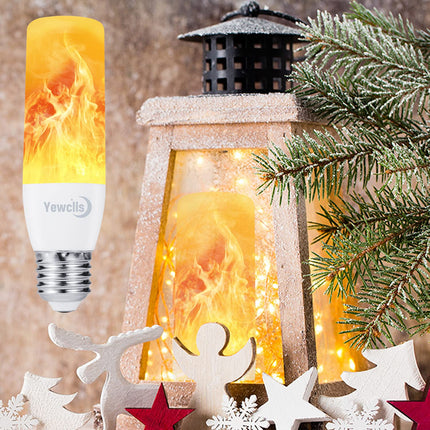 LED Flame Effect Light Bulbs - E26 LED Bulb with Gravity Sensor Flickering Light Halloween Christmas Decoration Indoor Outdoor Party Hotel Bar Atmosphere Decoration - 4 Pack