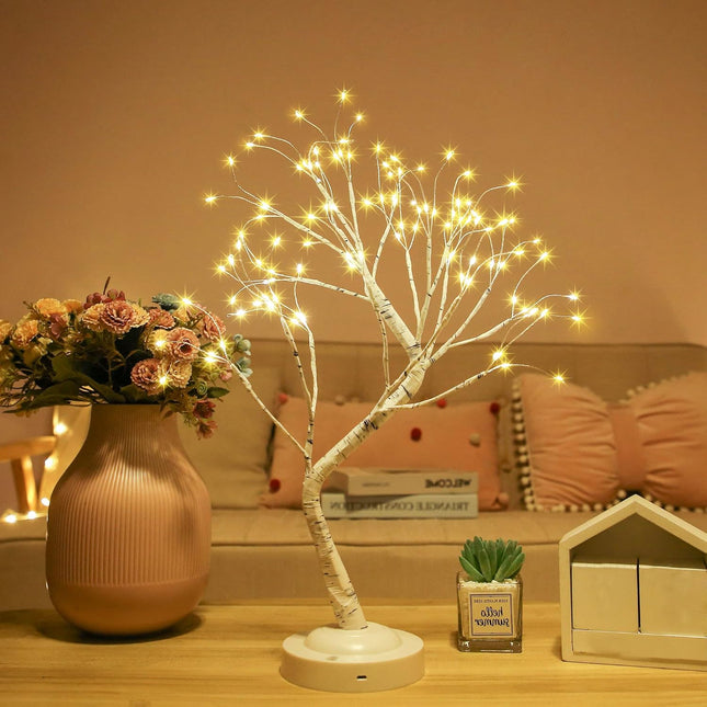 108 LED Birch Tree Lights 20 Inches USB/Battery Operated with Timer 8 Lighting Modes Tabletop Fairy Tree Lamp Birch Decor for Bedroom Wedding Easter Christmas (Warm White)