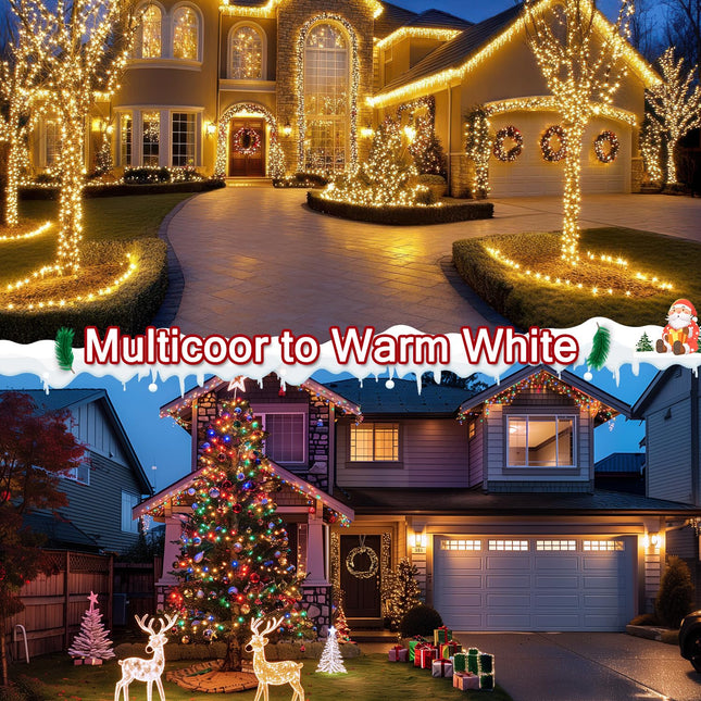 KYEKIO 157FT 480LED Christmas Lights Outdoor, 11Mode Color Changing String Lights Plug in, LED Christmas Lights with Remote, Dimmable Christmas Tree Lights for Christmas Decorations Outdoor Indoor