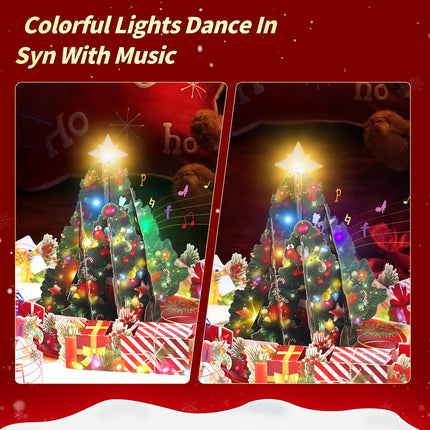 Pop Up Christmas Cards with Music & Lights, 3D Christmas Tree, Christmas s Greeting Card Inlcudes Envelope, Play We Wish You A Merry Christmas