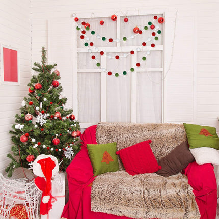 Felt Ball Garland Felt Banner Holiday Holly and Berries Felt Banner Pom Pom Garland Decoration Holiday Decor