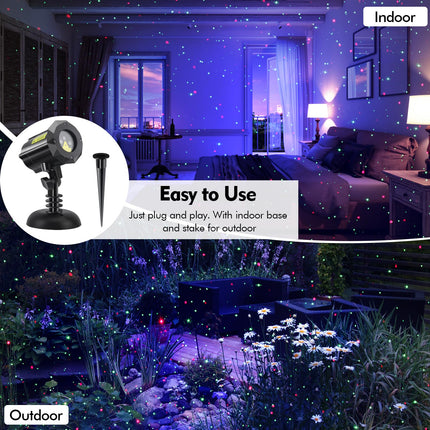 Poeland Christmas Laser Projector Lights with Remote Control and Security Lock, Halloween Garden Lights for Indoor, Outdoor, Home, Garden (Red, Green, Led Blue)