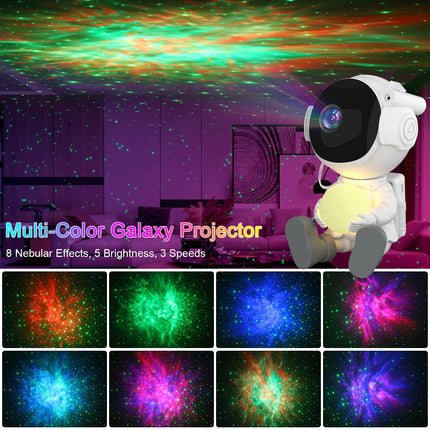 Astronaut Galaxy Projector with Moon Lamp, Night Light Starry Star Projector with Moon Lamp, Ceiling Nebula Space Projector for Bedroom Decor with 8 Mode/Speed/Dimmable/Timmer, s for Christmas