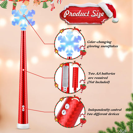 Meonum Christmas Magic Light Wand, 2 Wireless Remote Control Outlet for Christmas Tree Lights and Decoration Lights, Remote Magic Wand Switch Kit with Music for Friends/Kids/Party, 100 Feet Rf Range